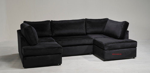 Black plush velvet - back, u
