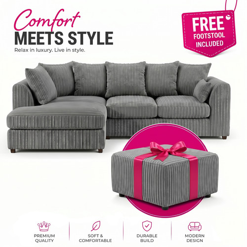 Corner sofa jumbo cord - cord, &