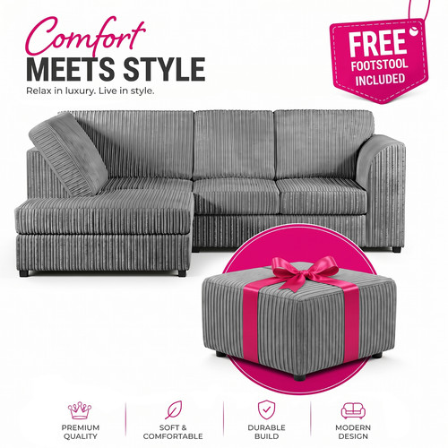 Corner sofa jumbo cord high - corner,