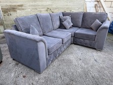 Crushed Velvet Grey Corner