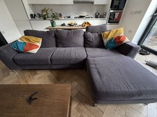 Grey Fabric Corner Sofa with